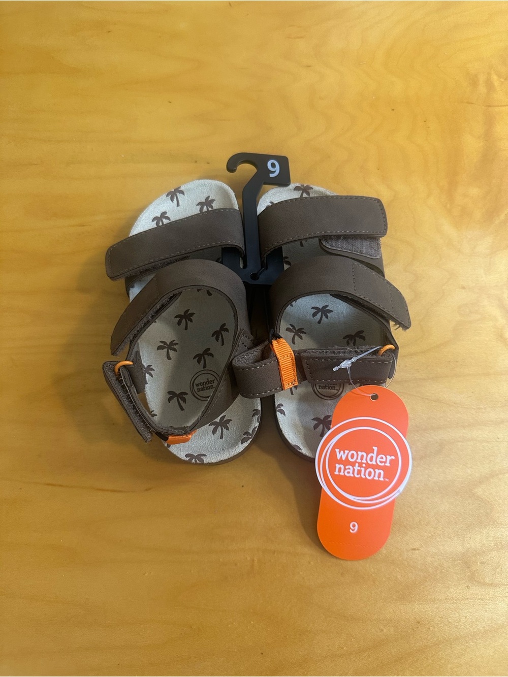 Wonder Nation Brown Boys' Adjustable Sandals Size 9 New